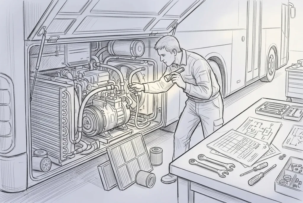 What Does Proper Bus AC System Maintenance Actually Involve?