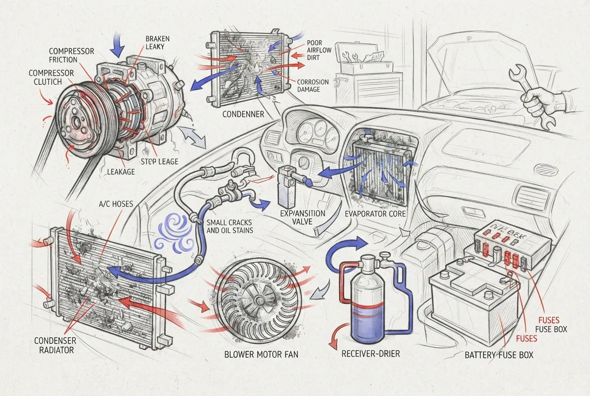 signs of failing car ac system